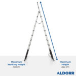 3,00 + 3,60 Meter ALDORR Professional - Telescopic folding ladder