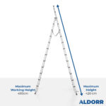 3,60 + 4,20 Meter ALDORR Home - Telescopic folding ladder