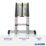 3,60 + 4,20 Meter ALDORR Home - Telescopic folding ladder