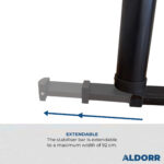 Telescopic ladder 14.5 ft (4,40 m) with telescopic stabiliser bar – ALDORR Professional