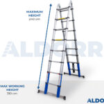 2,50 Meter ALDORR Home - Telescopic folding ladder