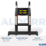 2,50 Meter ALDORR Professional - Telescopic folding ladder