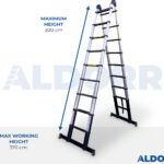 3,10 Meter ALDORR Professional - Telescopic folding ladder
