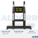 3,10 Meter ALDORR Professional - Telescopic folding ladder